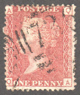 Great Britain Scott 33 Used Plate 160 - QA - Click Image to Close